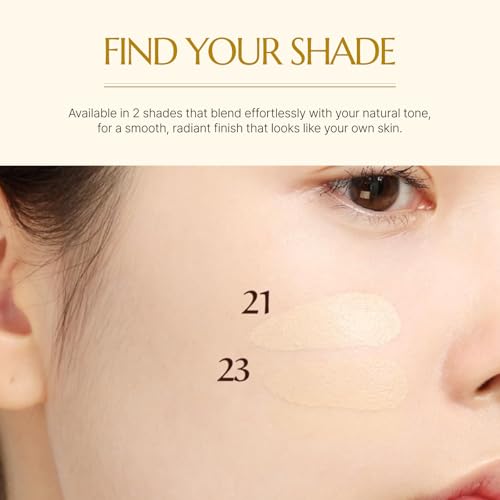 [CHALLANS de PARIS] Cushion de Aqua EX ? Dewy Glow Cushion Foundation, Natural Radiance & Hydration, Buildable Coverage, Lightweight Cream Texture, 23 Natural Beige, 0.53 oz