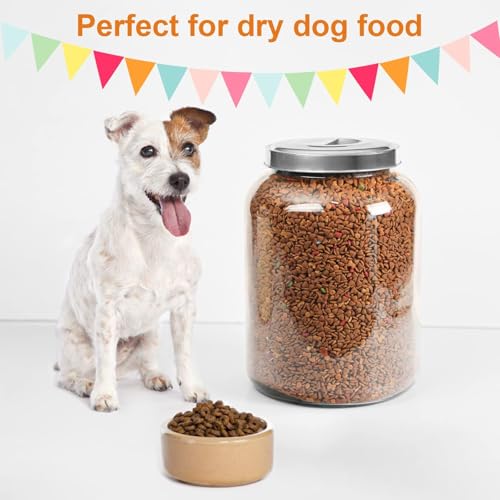 Large Glass Storage Jar with Stainless Steel Lid 5.5 Gallon 21000ml Kitchen Organizer
