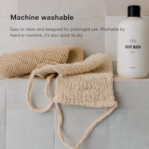 Public Goods Natural Agave Fiber Exfoliating Body Scrubber - Eco-Friendly Long-Handle Loofah