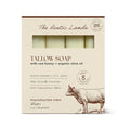 THE RUSTIC LANDS Natural Tallow Soap Bars Set of 4 - Grass Fed Beef Tallow with Raw Honey & Olive Oil - Made in the USA Soap for Sensitive Skin, Moisturizing Bath & Body, 5oz Each