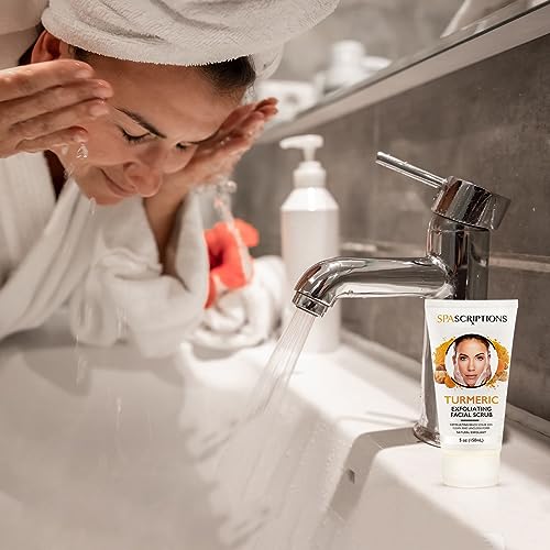 Turmeric Exfoliating Facial Scrub Natural Exfoliant to Cleanse Skin, Facial Wash - 5 Oz. Deep Cleansing and Rejuvenating