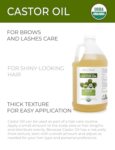 Velona USDA Organic Castor Oil - 64oz Cold Pressed & USP Grade Organic Castor Oil