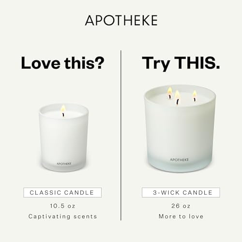 APOTHEKE Charcoal Scented 3-Wick Candle - 26 Oz Brooklyn Luxury Fragrance