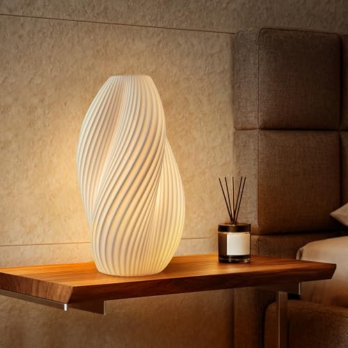 RONDURE Calypso Ceramic Table Lamp - Handcrafted Decorative Bedside Light