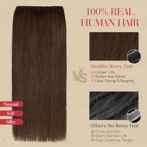 Rich Choices 10 Inch Medium Brown Clip-In Hair Extensions 2PCS - Real Human Hair