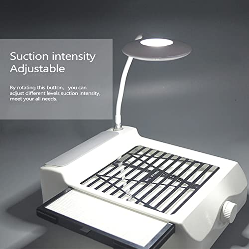 Nail Dust Collector Vacuum with LED Lamp & Accessories for Salon & Home Use