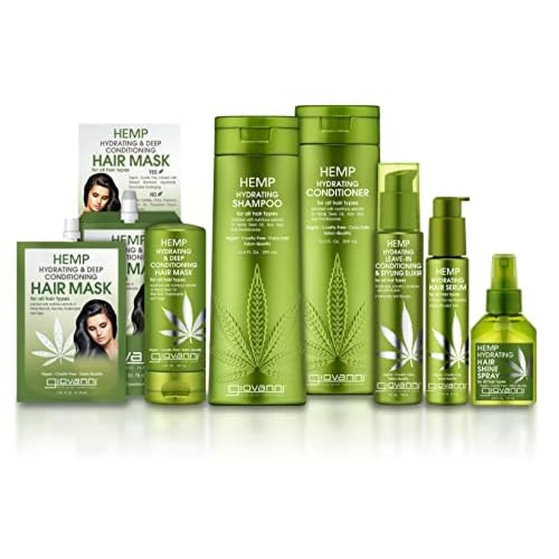 GIOVANNI Hemp Hydrating Hair Shine Spray - Contains Hemp Seed Oil, Aloe Vera, Frankincense, Helps Stimulate, Moisturize & Revitalize Damaged Hair, No Parabens, Sulfate Free - 4.3 Fl Oz