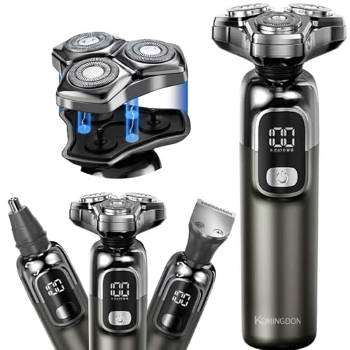 Electric Razor for Men, Shavers for Men Face,Rechargeable Mens Electric Shaver,Waterproof Wet Dry Cordless Razor,with Nose Hair Trimmer, Sideburns Trimmer