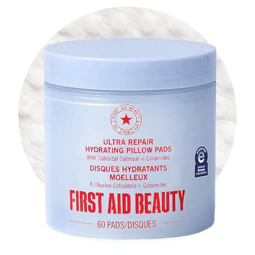 First Aid Beauty Hydrating Pillow Pads 60 Count – Moisturizing Face Pads for Dry Skin, Soothing & Spot Treatment