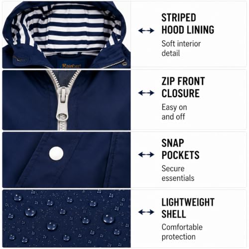 iXtreme Boys Waterproof Hooded Rain Jacket Windbreaker - Navy, Size 4
