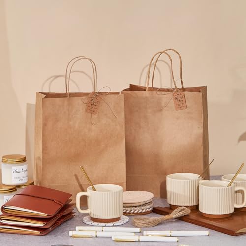 Baby Shower Game Prize Set with Ceramic Mugs, Candles & Notebooks - Brown / 4