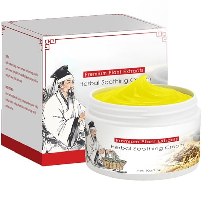 All Natural Herbal Soothing Cream, Chinese-Herbal Relief Balm for Body Care, Ointment for Relieves Dry Skin, Soothing Skin | Relieves Itching, Rich in Menthol, Calendula & Dendrobium