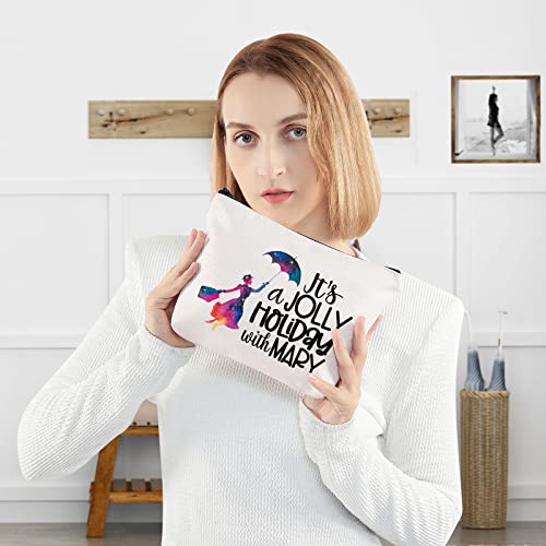 WZMPA Movie Cosmetic Makeup Bag Umbrella Fans Gift It's Jolly Holiday With Mary Makeup Zipper Pouch Bag For Women Girls (Holiday With Mary)