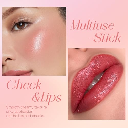 Mineral Color Balm, SPF 35 Multi Color Stick for Lips, Cheeks& Eyes, Blendable Creamy Lightweight Formula, Buildable Shimmer Finish, Multiuse Makeup Stick, Blush