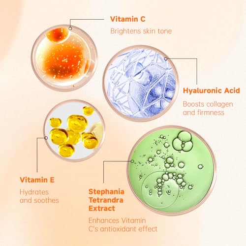 VGO Vitamin C Serum for Face - 1.01oz Anti-Aging Hydrating Serum with Hyaluronic Acid & Vitamin E