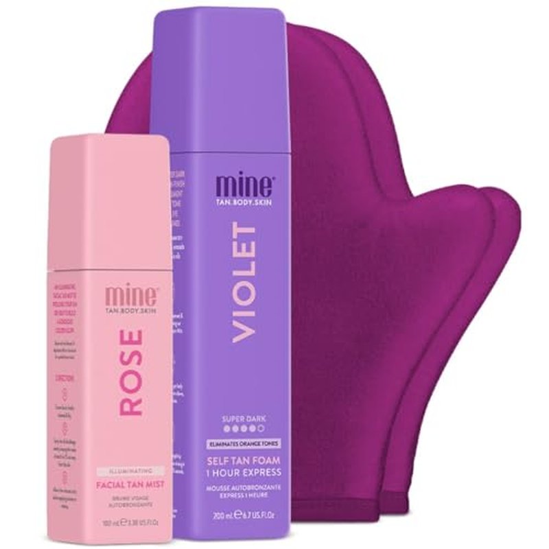 MineTan Self Tan Bundle Kits | Full Body Bronze Gift Set, Get Sun-Kissed, Streak-Free Results with Applicator Mitt, Ultra Dark Tan Results