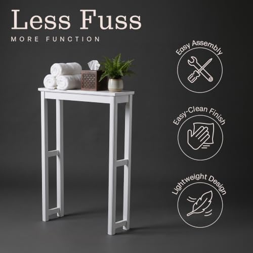 Over the Toilet Storage Shelf - White Bathroom Organizer with Open Shelf, 29 Inch Wide - Variation: Toilet Shelf
