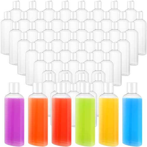 Domensi 50 Pack Plastic Travel Bottles 6.8oz - Leakproof Cosmetic Containers