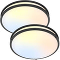 Black 16 Inch Dimmable LED Ceiling Light Fixture 50W 5CCT Stepless Adjustable