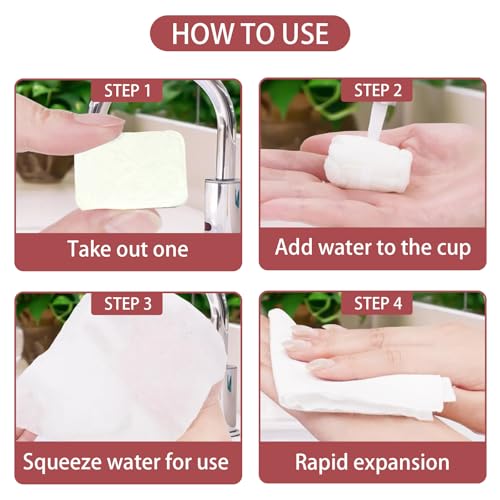 Premium 60-Pack Compressed Towels | Just Add Water! Large 11x9 Inch Disposable Face & Body Cloths, Quick-Dry & Super Absorbent for Travel, Camping, and Daily Use