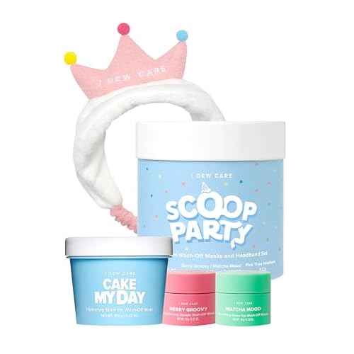 Wash-off Masks with Headband Set - Scoop Party + Face Wash Headband - Brown Bear, 1 Count Bundle