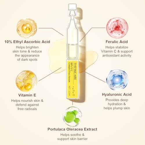 Vitamin C Serum Ampoules 45ml for Brightening & Even Skin Tone - Theskcare