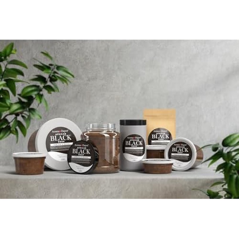 African Black Soap Paste 16 oz 100% Natural Raw soap for Acne, Eczema, Psoriasis, and Dry Skin Scar Removal Face And Body Wash. Handmade imported from Ghana