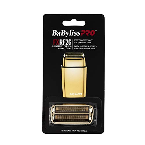 BaBylissPRO Barberology Professional FXRF2G GOLDFX Replacement Double Foil Shaver Head with 2 Cutters
