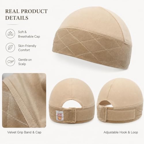 SYXI Nude 2-in-1 Wig Grip Cap & Band for Women, Non-Slip Secure Fit