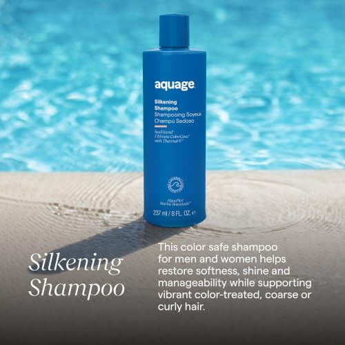 Aquage Silkening Shampoo & Smoothing Color-Safe Hair Wash, Floral 8 Fl Oz