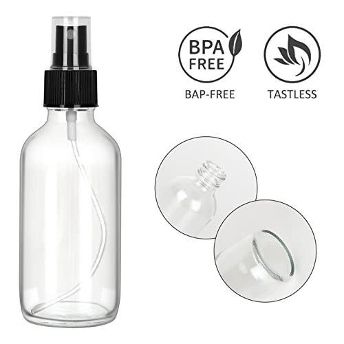 CycleMore 25 Pack 4oz Clear Glass Spray Bottles with Fine Mist Sprayers - Reusable Travel Dispensers