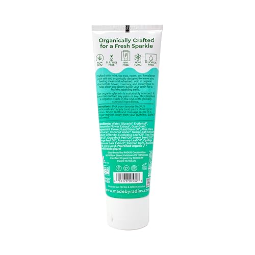 Mint Aloe Neem Organic Toothpaste 3oz Pack of 2 Natural Fluoride-Free Gum Care