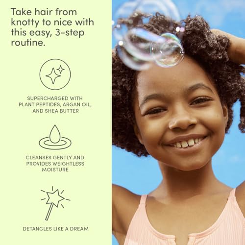 Kids Travel Shampoo Conditioner & Detangling Spray Set - Vegan, All Hair Types