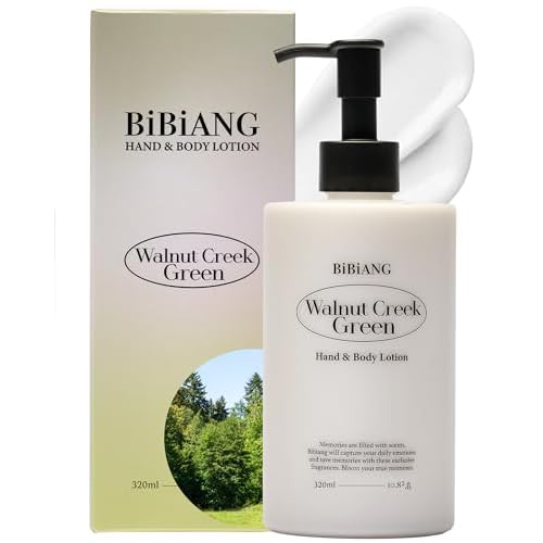 Walnut Creek Green Body Lotion - Korean Body Care for Moisturizing & Nourishment - Hydrating Body Care Formula with Forest Bergamot Scent, Shea Butter & Jojoba Oil - 10.82 fl.oz
