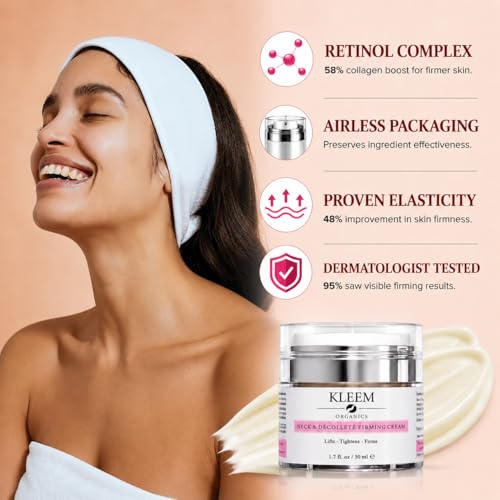 Neck Firming Cream with Retinol & Peptides - 1.7 Fl Oz Pack of 2