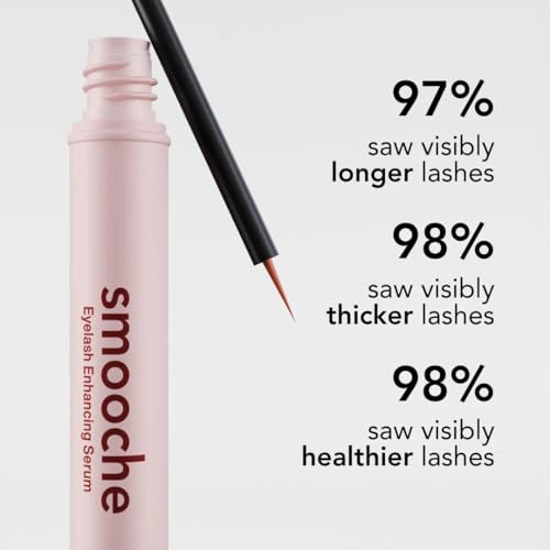 Smooche Eyelash Growth Serum ? Clinically Tested for Longer, Thicker Lashes in 8 Weeks ? Vegan, Hormone-Free & Cruelty-Free Lash Enhancer
