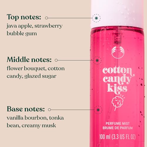 The Body Shop Cotton Candy Kiss Fragrance Mist 3.3 Fl Oz - Sweet Perfume Spray