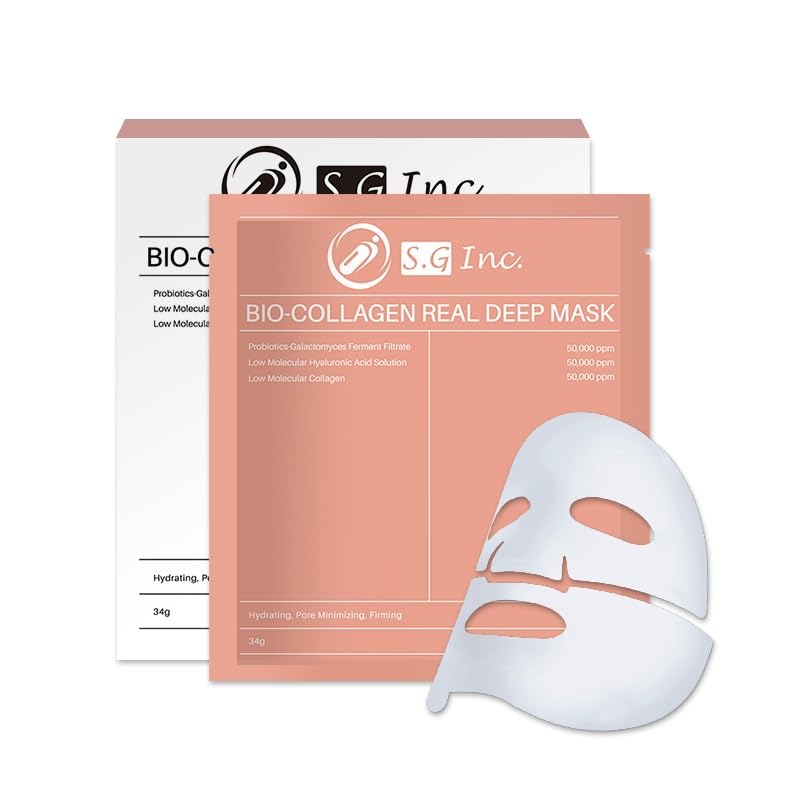 S.G Collagen Real Deep Mask 12-Pack Overnight Hydrating Face Masks for Anti-Aging & Firming