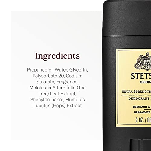 Stetson Original Men's Deodorant Stick - Extra Strength Gel, 3 oz, 3 Pack