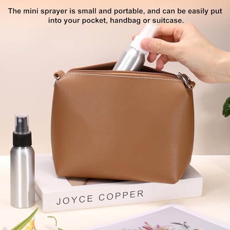 HARFINGTON Aluminum Fine Mist Spray Bottles 500ml/16oz Metal Small Liquid Alcohol Refillable Travel Container with Black Plastic Nozzle Cap for Perfume Skincare Cosmetic Storage Bottle