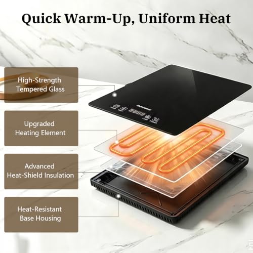 47.2x15.7 Inch Electric Warming Tray with 4 Zones & Tempered Glass - Modular Food Warmer for Buffet & Catering