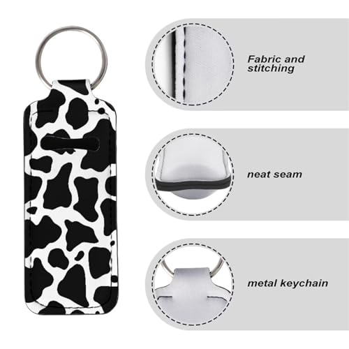 Suobstales 3Pcs Travel Bottles Keychain Holder Set,Travel Bottle Sleeves+Neoprene Chapstick Holders+Lanyard Keychain