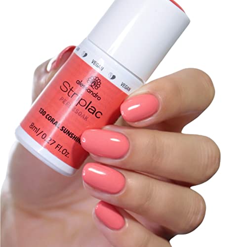 alessandro Striplac Peel or Soak Nail Polish -130 Coral Sunshine for Women- 0.27 oz