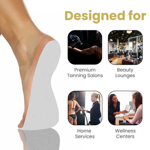 60 Pairs Disposable Spray Tanning Foot Protectors Stick-On Soles for Sunless Tanning