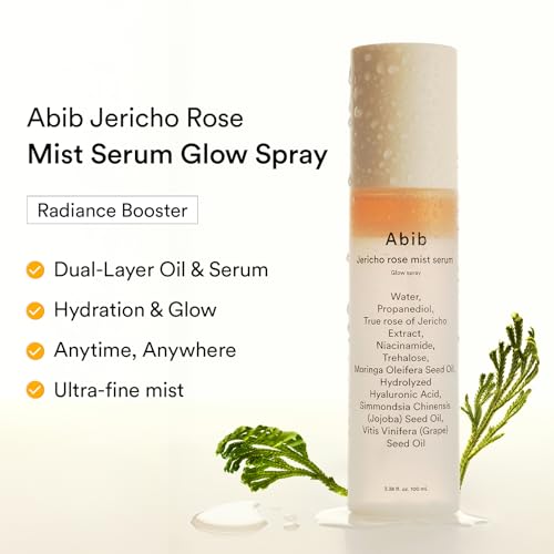 Abib Jericho Rose Mist Serum – Hydrating Facial Spray with Vegan Collagen & 4 Seed Oils, 3.38 fl oz