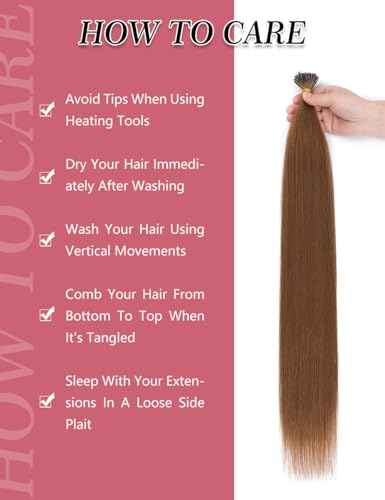 I Tip Hair Extensions 200g/200s - 26 Inch Brown Synthetic Straight for Women - Variation of 26 Inch / Brown
