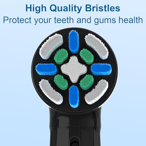 JSMIOROSE Black 12 Pack Replacement Toothbrush Heads for Oral B IO Series Electric Toothbrushes