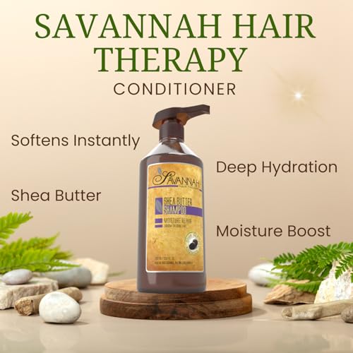 Savannah Hair Therapy Moisturizing Sulfate-Free Shampoo with Shea & Keratin 16.9 oz