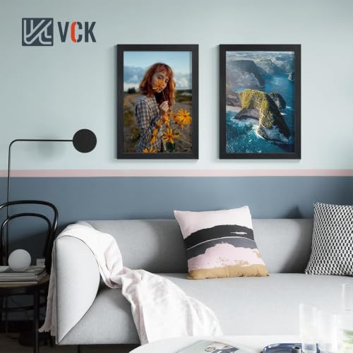 VCK 13x19 Black Wood Photo Frame Set of 6 - Elegant Gallery Wall Decor