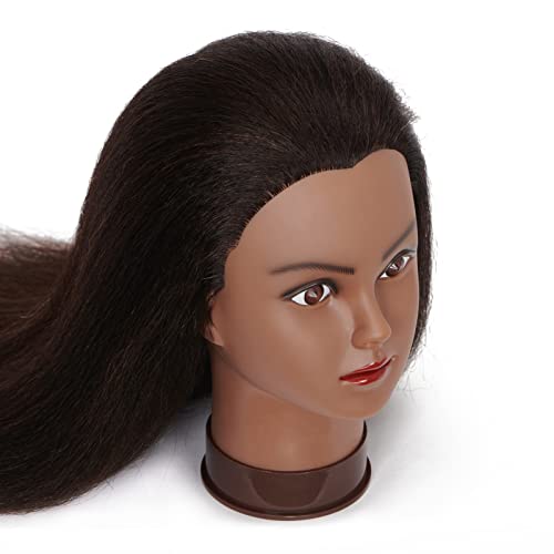 Headfix Mannequin Head with 100% Real Hair for Hairdressing Practice, Clamp Stand Included
